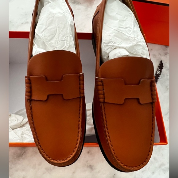 Hermès Kennedy Loafer for women in Naturel Brown sz 38.5 new in box w dust bags - Picture 3 of 11